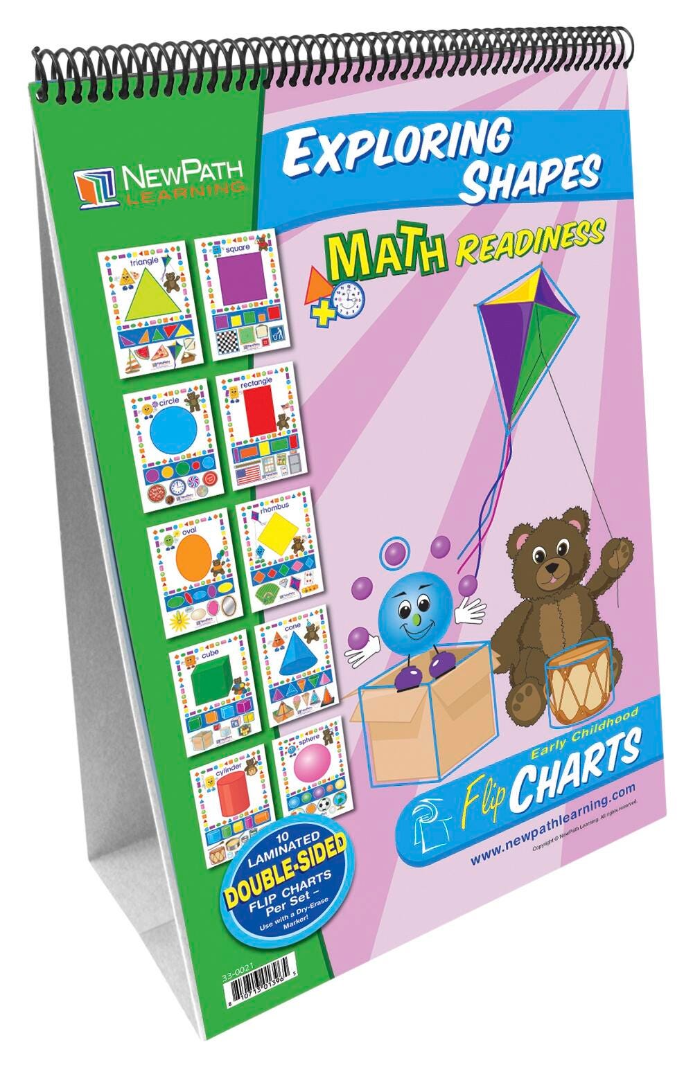 NewPath Exploring Shapes Write-On/Wipe-Off Flip Chart Set, Grades PreK to 2 1399625